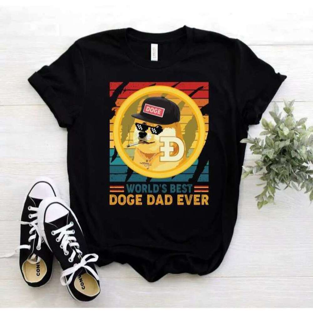 Worlds Best Doge Dad Ever T Shirt Coin